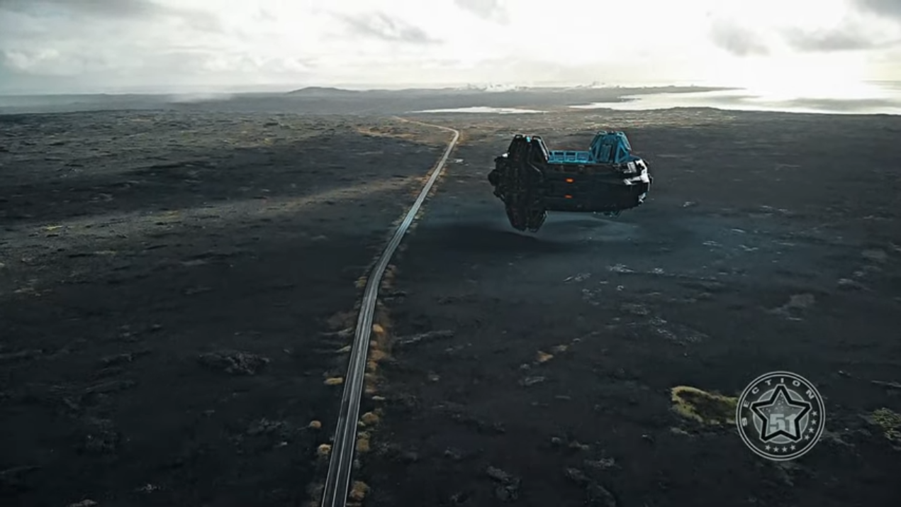 A Giant Ring UFO Hovering Over the Icelandic Black Desert in Landmannalaugar